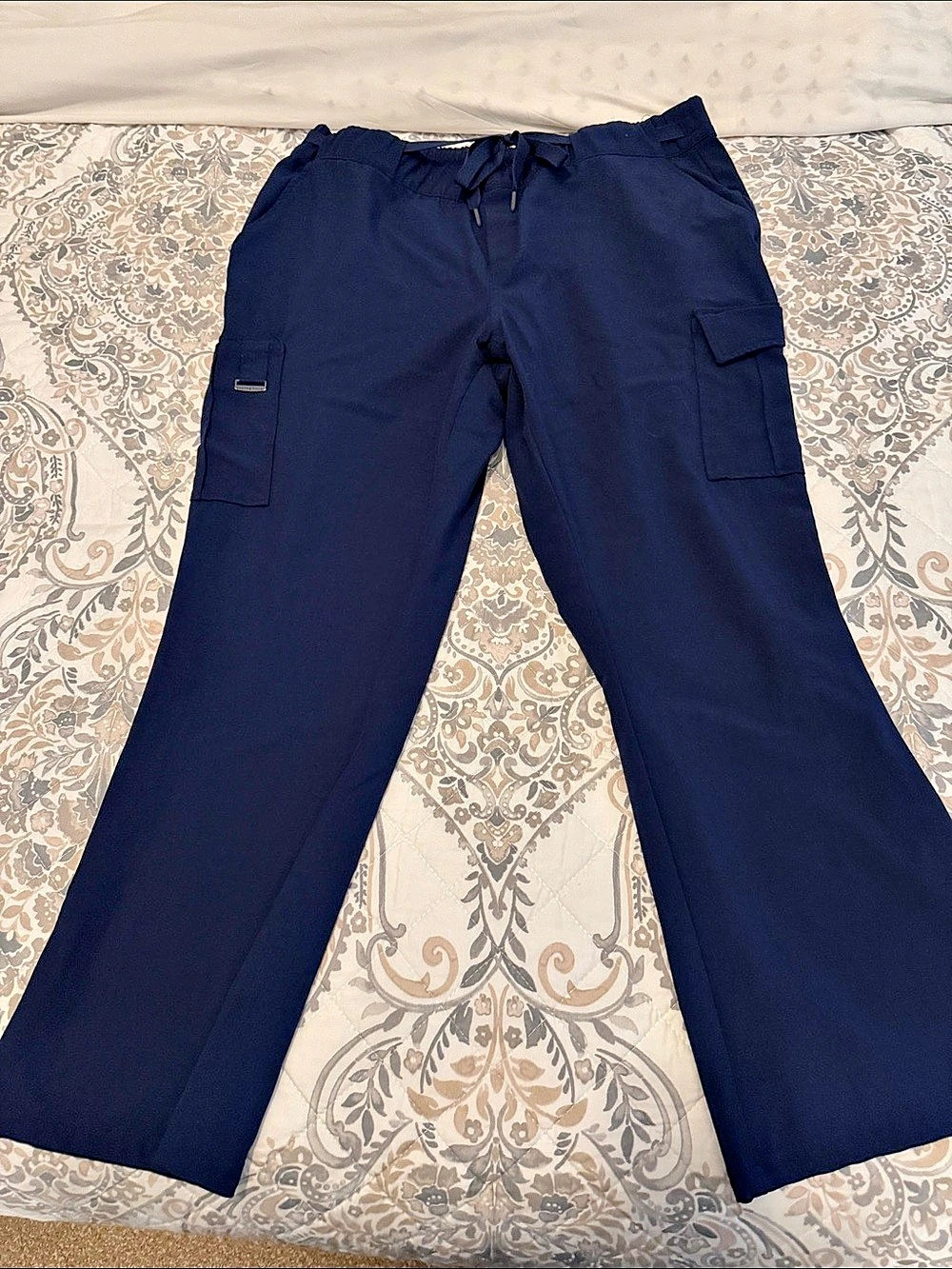 Two pairs of Healing Hands HH150P Wide Leg Cargo Pants in Navy blue XLP